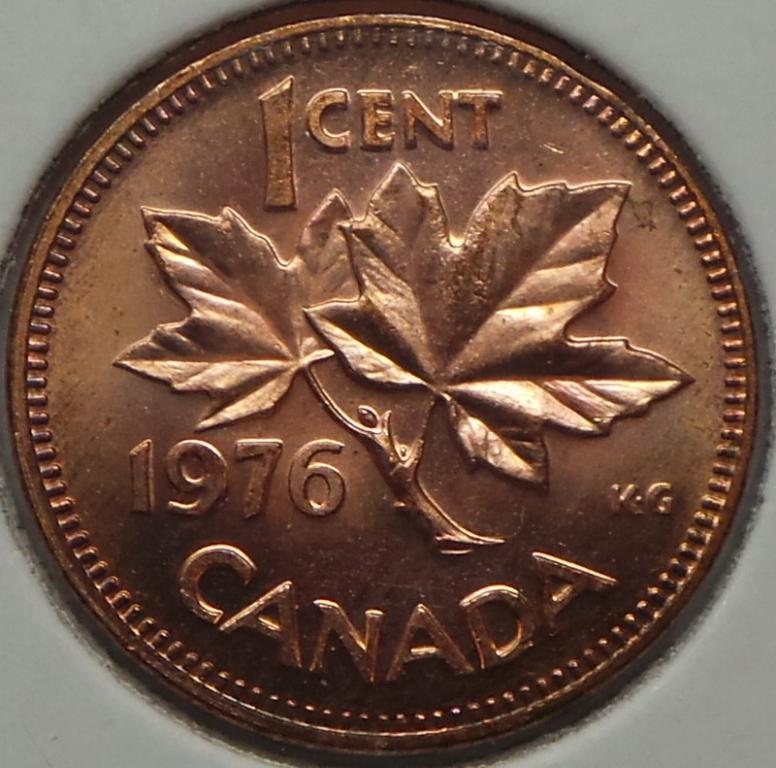 Канада 1 цент 1976 года Елизавета II (2) КМ#59.1