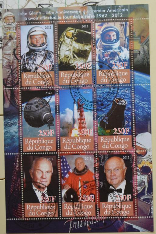 Конго 2012 г. Джон Гленн первый Американский астронавт Космос М/л. СТО