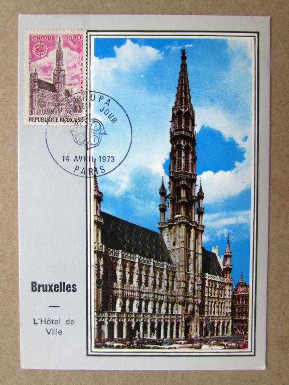 Отель Де Вилль Брюссель Франция 1973 Картмаксимум