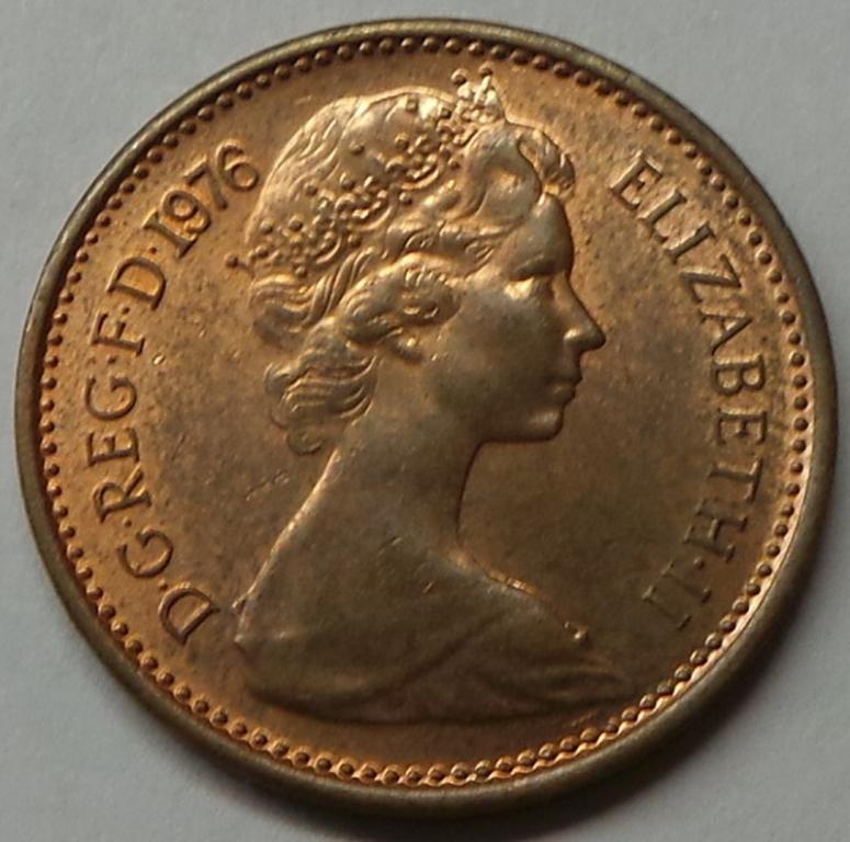 Великобритания 1/2 пенни 1976 года Англия Елизавета II KM#914