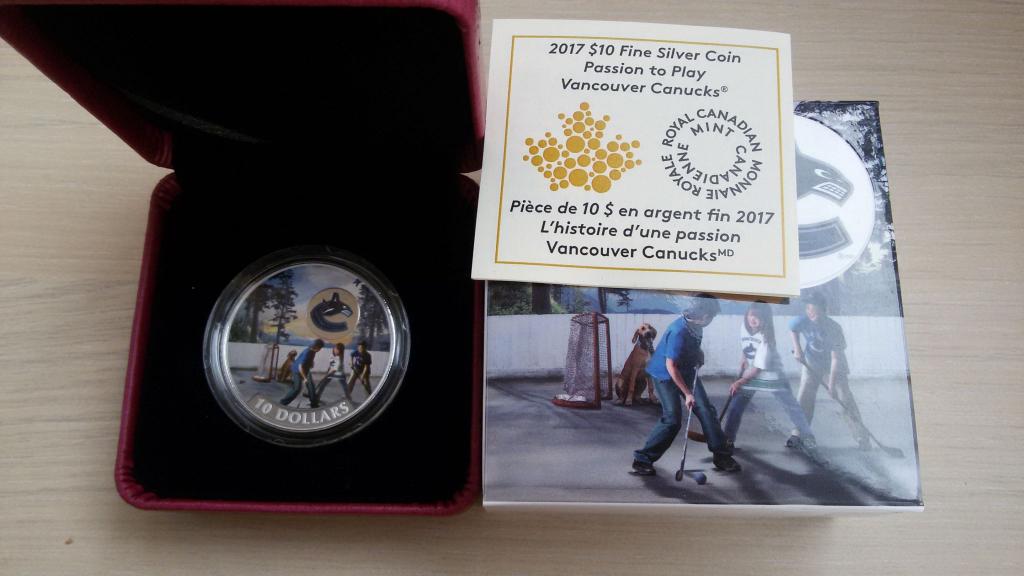 Канада 10 долларов 2017 Хоккей Хоккейный клуб Ванкувер Канакс Страсть к игре НХЛ