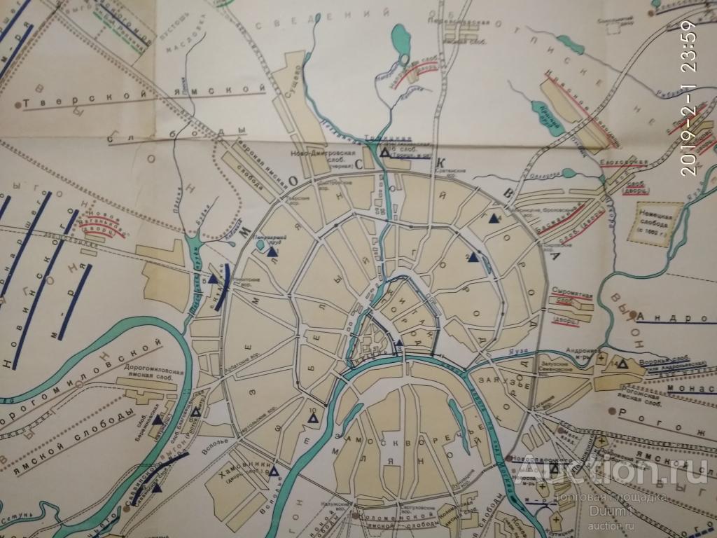 Карта москвы и окрестностей 17 век