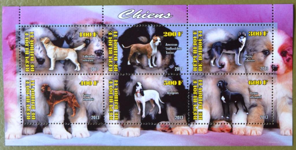 Джибути 2013 г. ФАУНА, Собаки, блок, MNH.