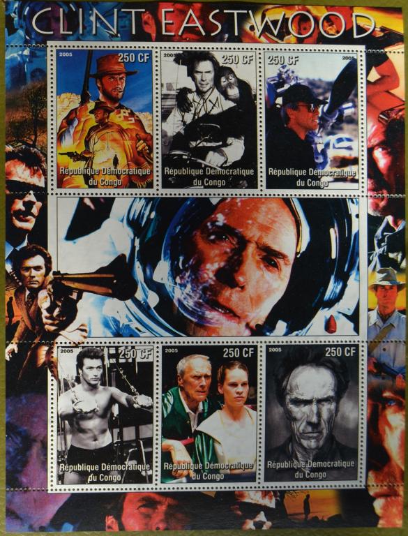 Конго - Заир 2004 г. Американский киноактёр Клинт Иствуд блок, MNH