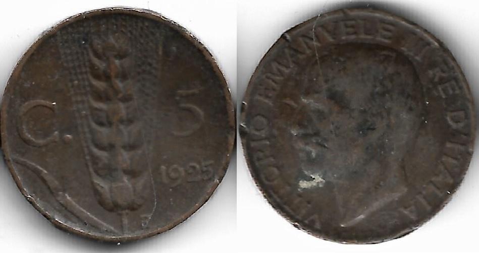 Италия 5 чентезимо 1925 (3)