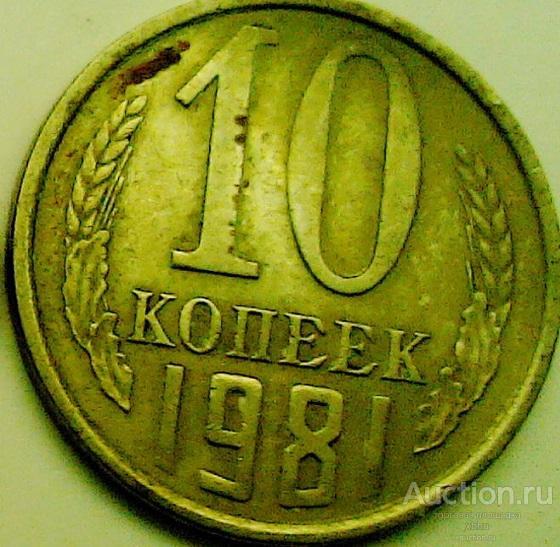 10 копеек 1981 год - Гладкий гурт.