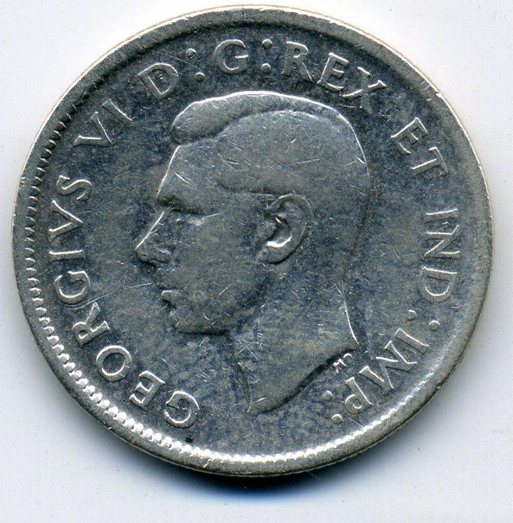 25 центов - Канада - 1943 - серебро 800