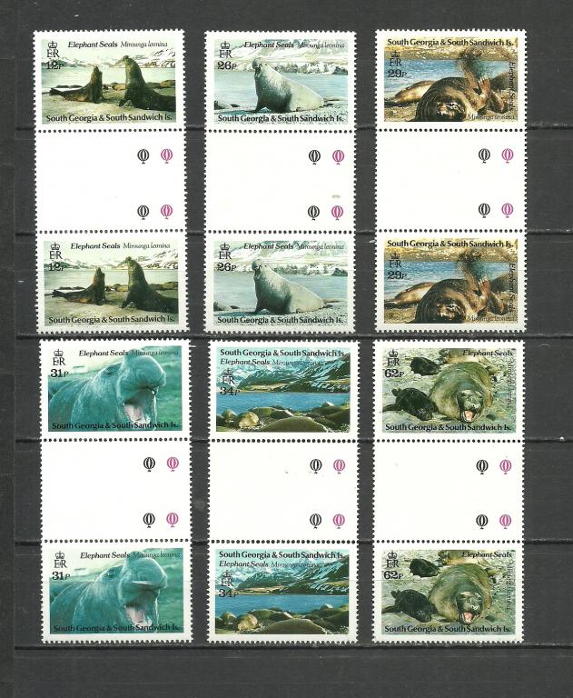 Южная Георгия 1991 Морской слон, гаттер-пары