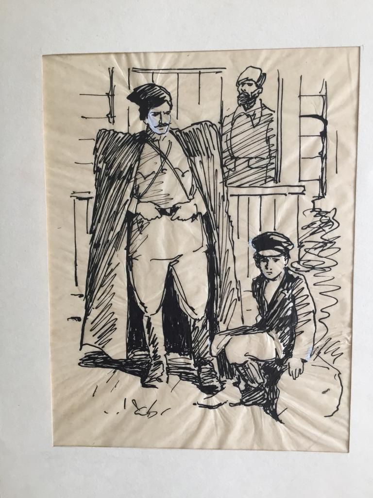 Боровский Д.Б, (1926-2004)  Чапаев и мальчик