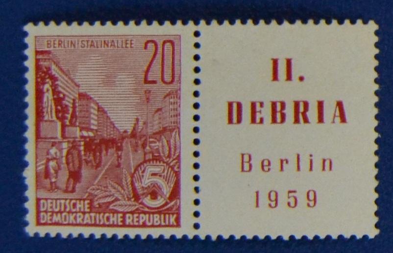 ГДР 1959 г. Стандарт Пятилетка. Сцепка с купоном Ми №580В MNH