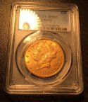 Золотая монета 20 долларов "Либерти" 1907 г., США, 33,43 гр.,MS62, PCGS, С РУБЛЯ!