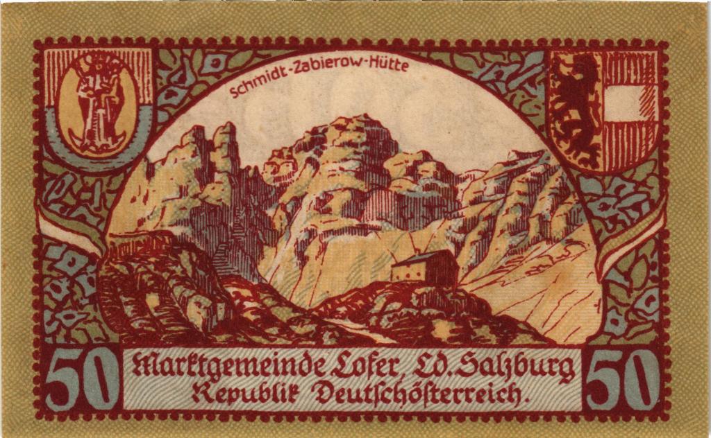 Австрия, нотгельд  Lofer (Salzburg) 50 геллеров 1920 год