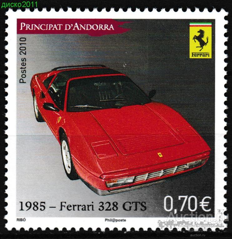 Андорра Франц. 2010 Ретро автомобили Феррари Транспорт Ferrari 328 GTS 1м**