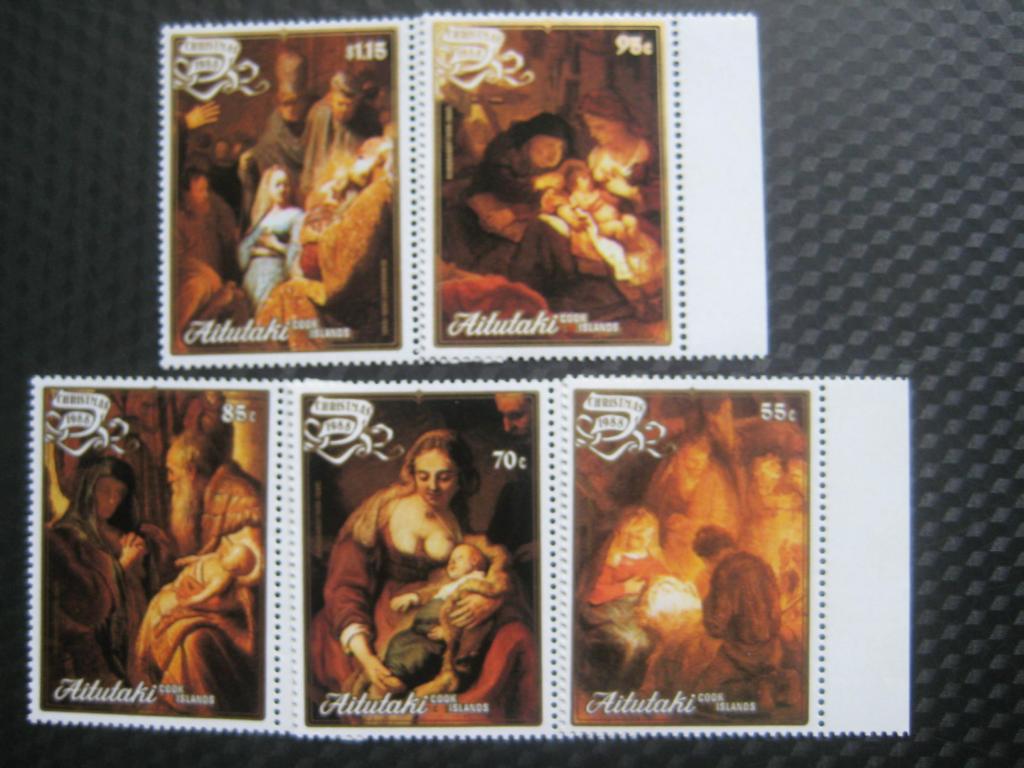 Марки. Живопись. Рождество. Новый год.