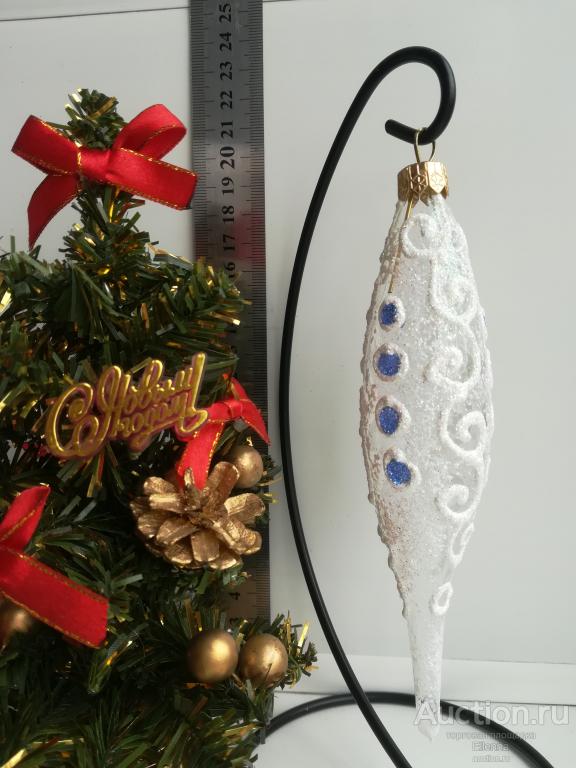 Россия Стекло Подвеска Капля свободная выдувка 17 см. Ручная работа, роспись! Новогодние игрушки