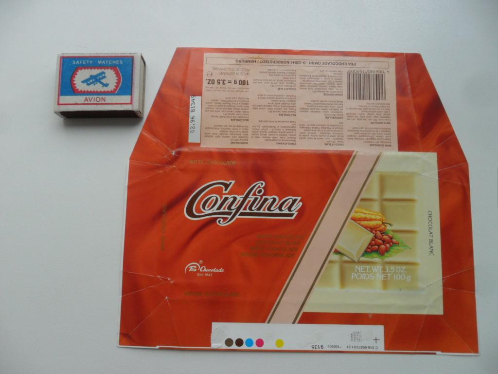 Этикетка. Обертка. Шоколад "CONFINA". 1996 г.