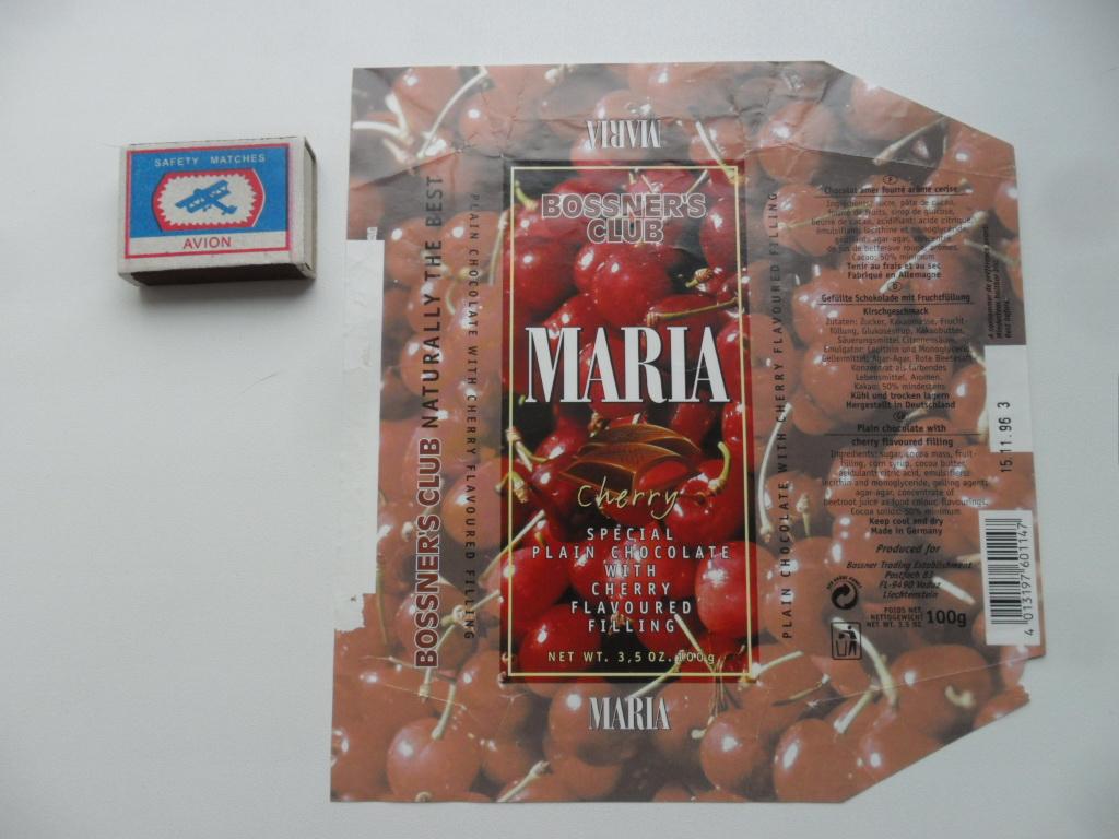 Этикетка. Обертка. Шоколад "MARIA". 1996 г.
