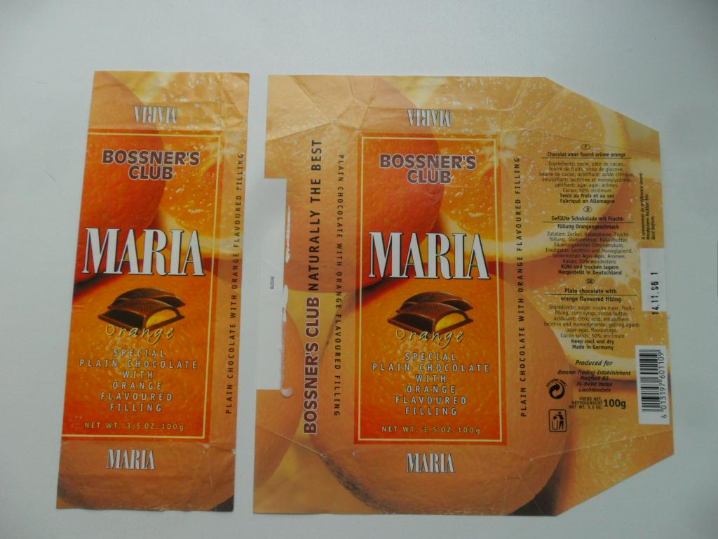 Этикетка. Обертка. Шоколад "MARIA". 2 штуки.
