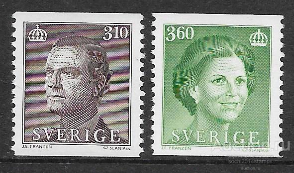 Швеция. Стандарт. Король Карл XVI. Густав и королева Сильвия. Серия