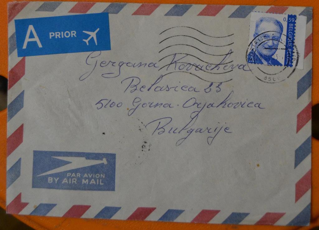 Конверт АВИА Бельгия 2003 г.