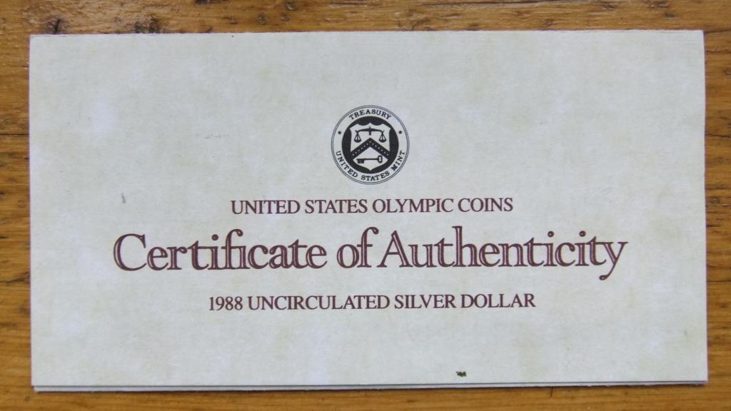 Certificate Доллар США Сертификат 1988 Dollar USA UNC