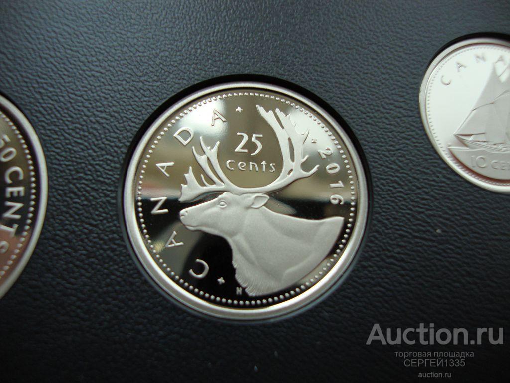 Канада 25 центов 2016 Лось ПРУФ Из набора
