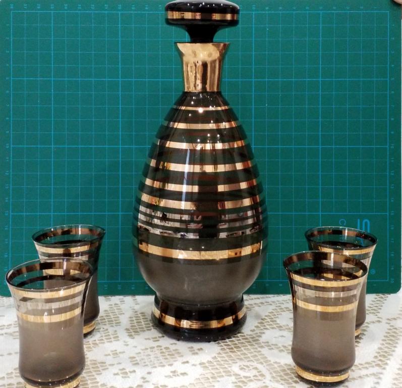 Штоф Графин Bohemia Богемия Чехословакия  1960 е годы цветное стекло