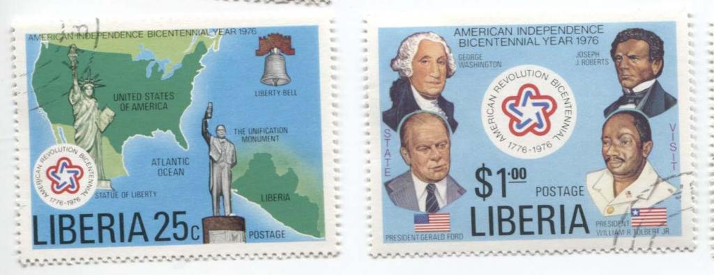 1976.Либерия. 200 лет независимости США.2м.гаш