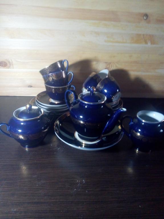 Чайный сервиз  Фарфор кобальт ЛФЗ Ленинград