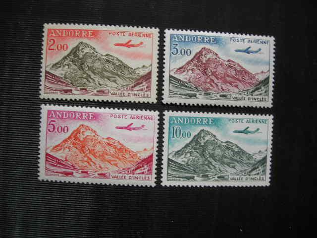 Андорра фр. 1961/1964 горы, самолет   MNH