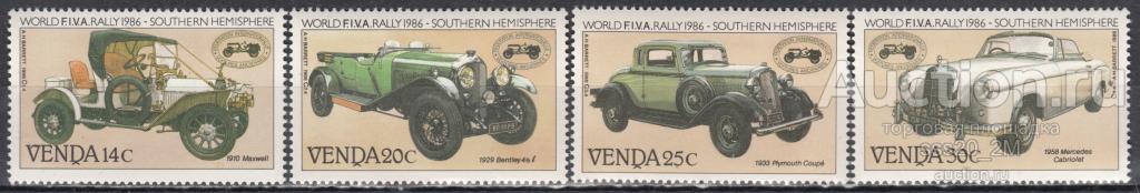 Венда 1986 ралли автомобили ретро Mi146-149 MNH