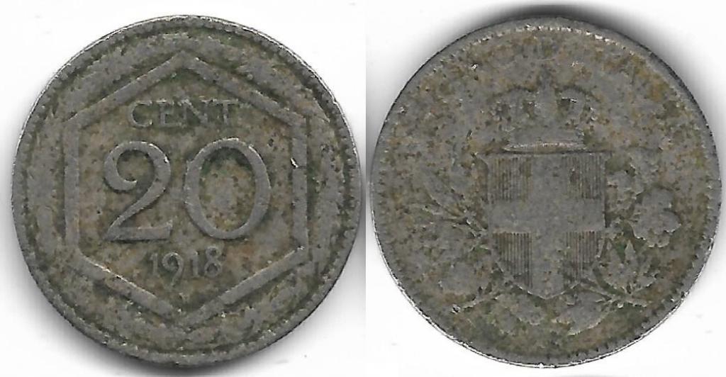 Италия 20 чентезимо 1918 (35)