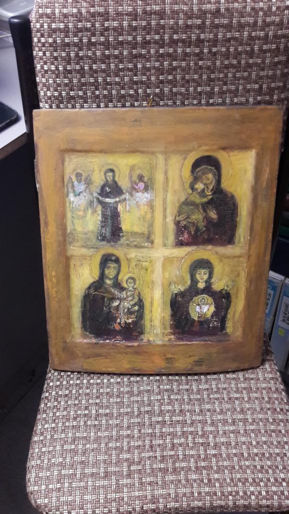 Икона " Четырёхчастник ". 19-й век. Ковчег. В реставрацию.