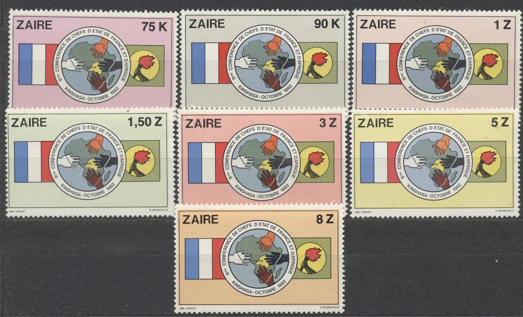 Заир 1982 г. серия  "9 конференция"  негашеная**