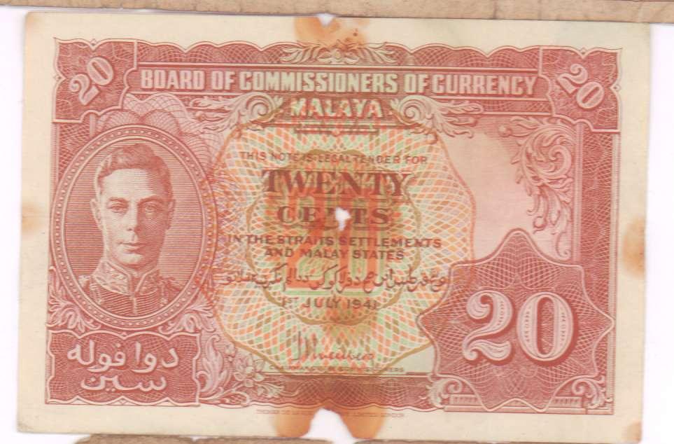 Малайя 20 центов 1941 (СПб)