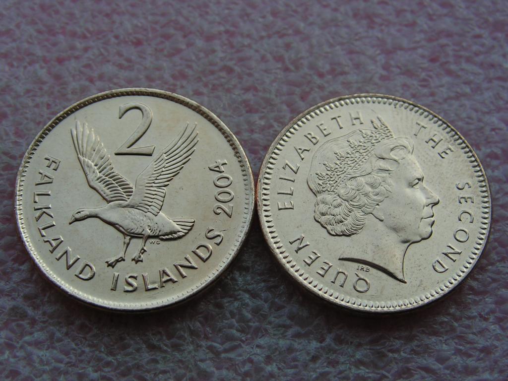 Фолклендские 2 пенса 2004 unc