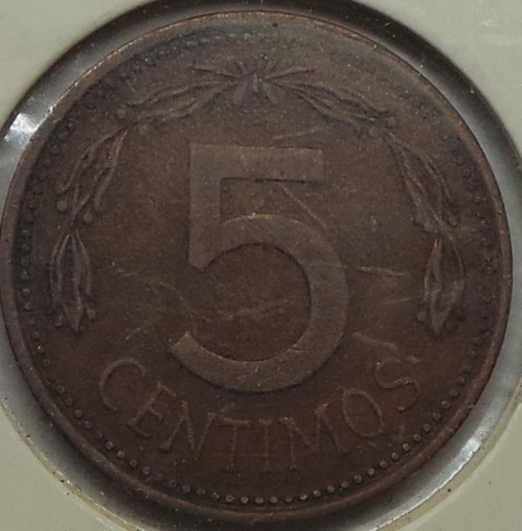Венесуэла 5 сентимо 1974 года (1) Y#49