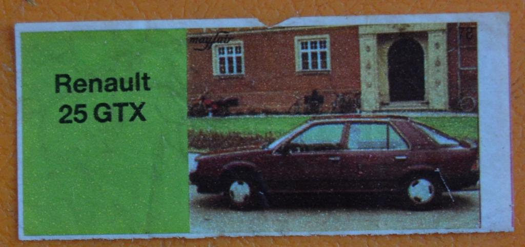 Вкладыш жевачка mayfair авто Пакистан 78