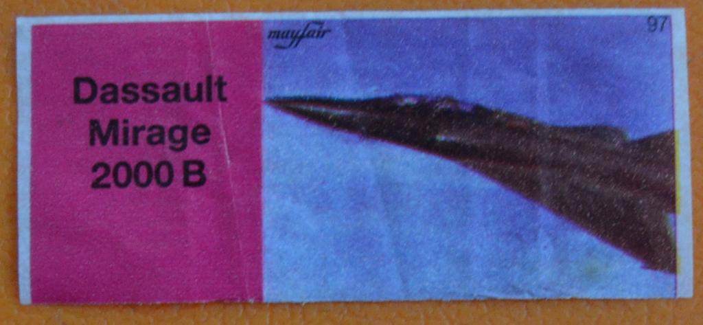 Вкладыш жевачка mayfair Авиация Самолет Пакистан № 97
