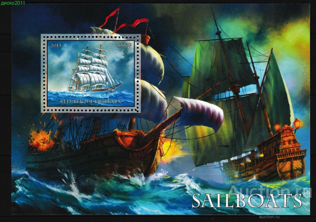 Бенин 2015 Парусные корабли Парусники Морские сражения бл**
