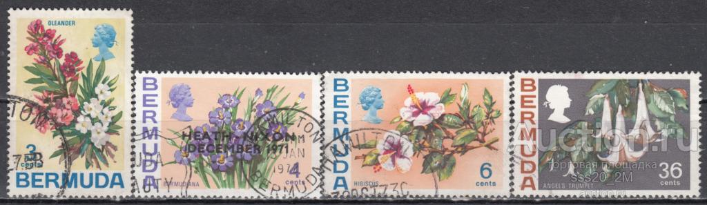 Бермуды 1970 Елизавета II цветы Mi246,247,249Х,257