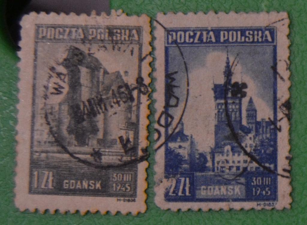 Польша 1945 г. Архитектура, Гданьск , М#410 - 411 СТО