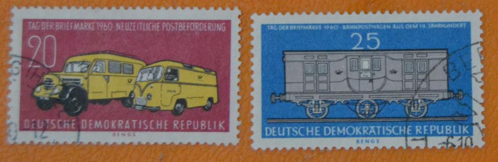 ГДР 1960 г. День почтовой марки, почтовые автомобили Вагон СТО