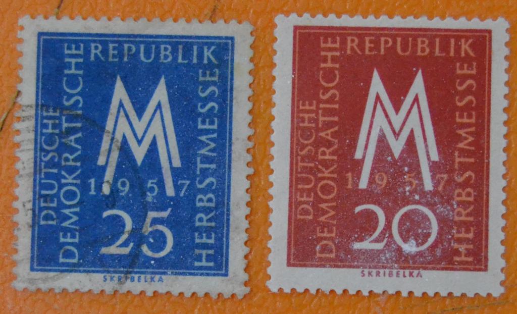 ГДР 1957 г. Лейпцигская осенняя ярмарка. Mi# 596-597.Полная серия СТО