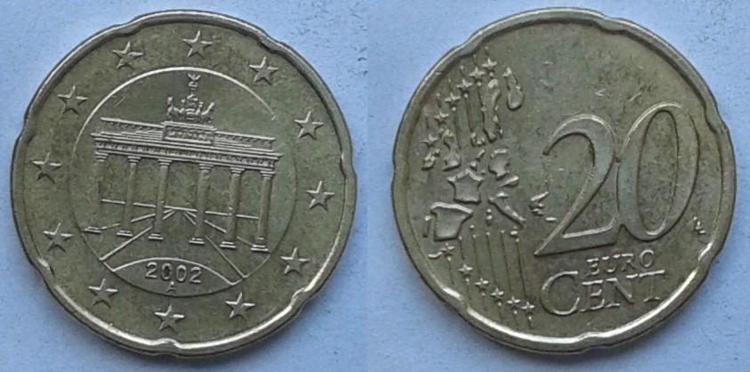 Германия - 20 евроцентов, 2002 А