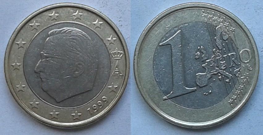 Бельгия. Альберт 2-й - 1 евро, 1999