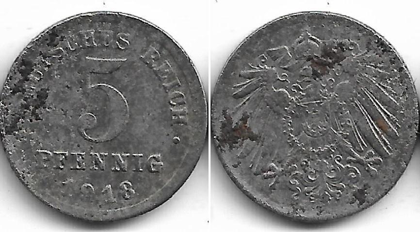 Германия 5 пфеннигов 1918 (3)