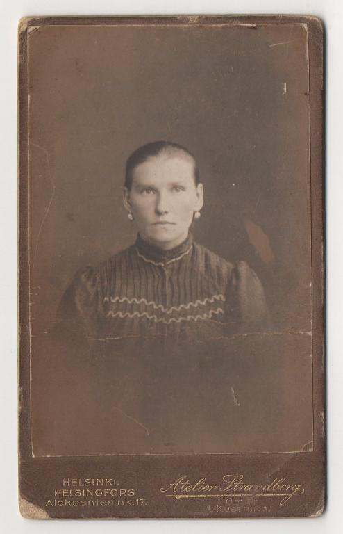 Ателье Страндберг, Гельсингфорс, Александергатан 17. Хельсинки. Визитка.