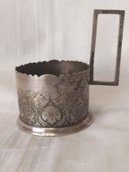 Серебряный подстаканник. Шикарная резьба, редкое клеймо. Вес 121 грамм