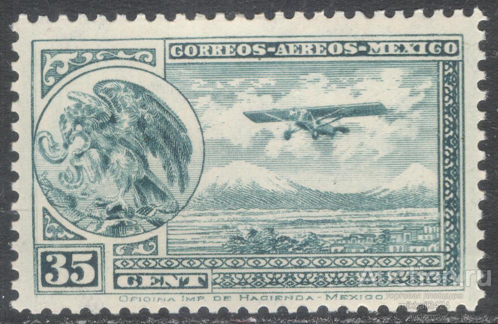 2567 Стандарт Транспорт Авиапочта Авиация Самолеты Фауна Гербы Птицы 1929 Мексика 1м **
